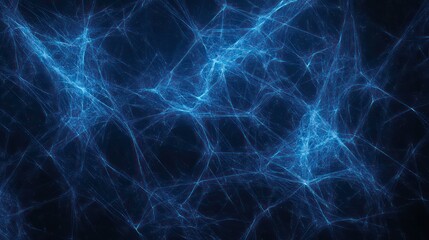 Obraz premium Abstract blue glowing network pattern on a dark background.