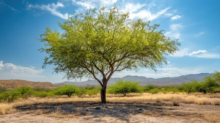 Solitary Tree in the Desert Landscape