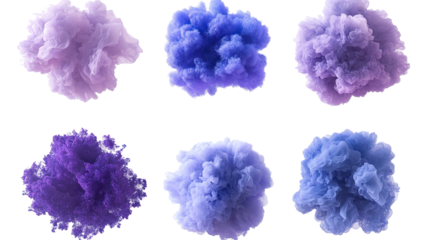 Ethereal Lilac & Periwinkle Abstract Shapes on Clear Background Generative AI