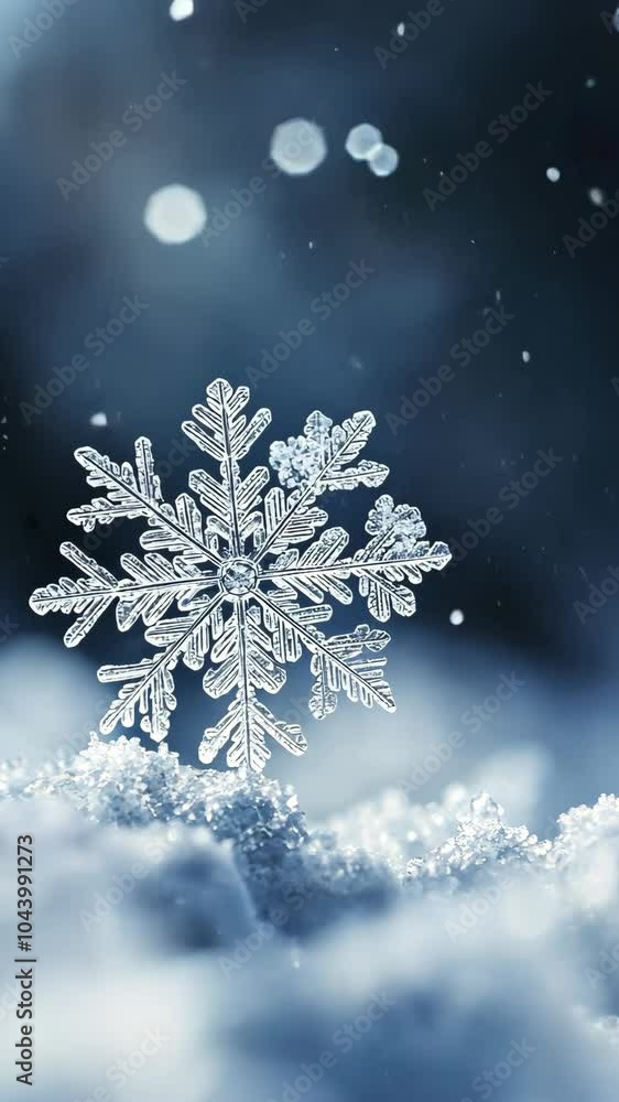 Poster close-up of a sparkling snowflake on