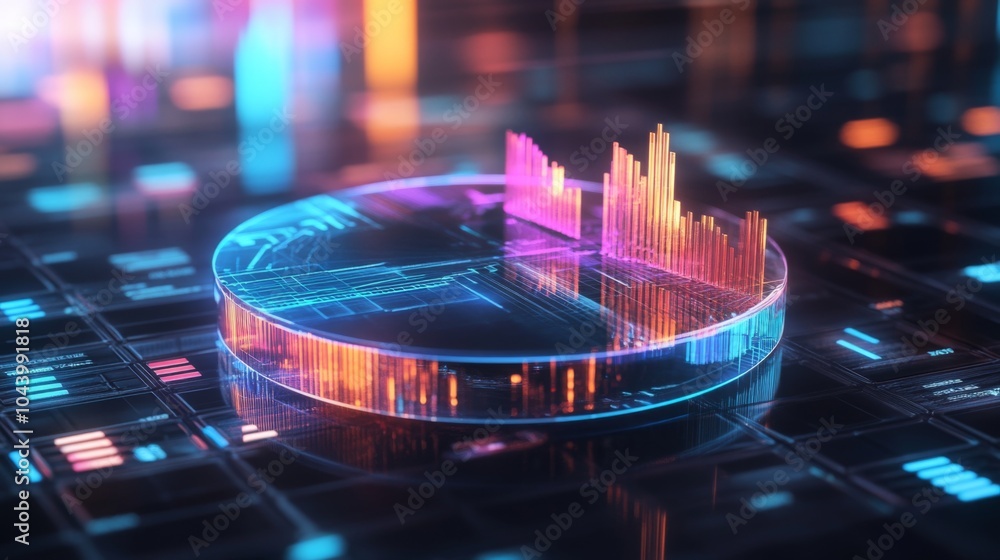 Poster modern data visualization with colorful elements