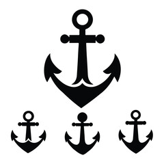 Silhouette Anchor vector logo on a white background