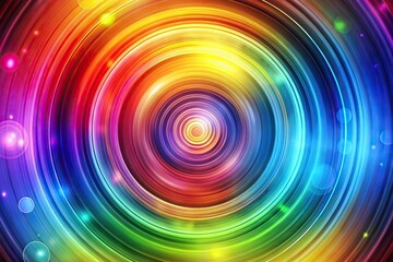 Colorful abstract background featuring rotating circles reflected in water
