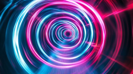 Obraz premium Radiating Neon Light Burst, futuristic flashes, Motion lights, Colorful Streaks on Dark Background