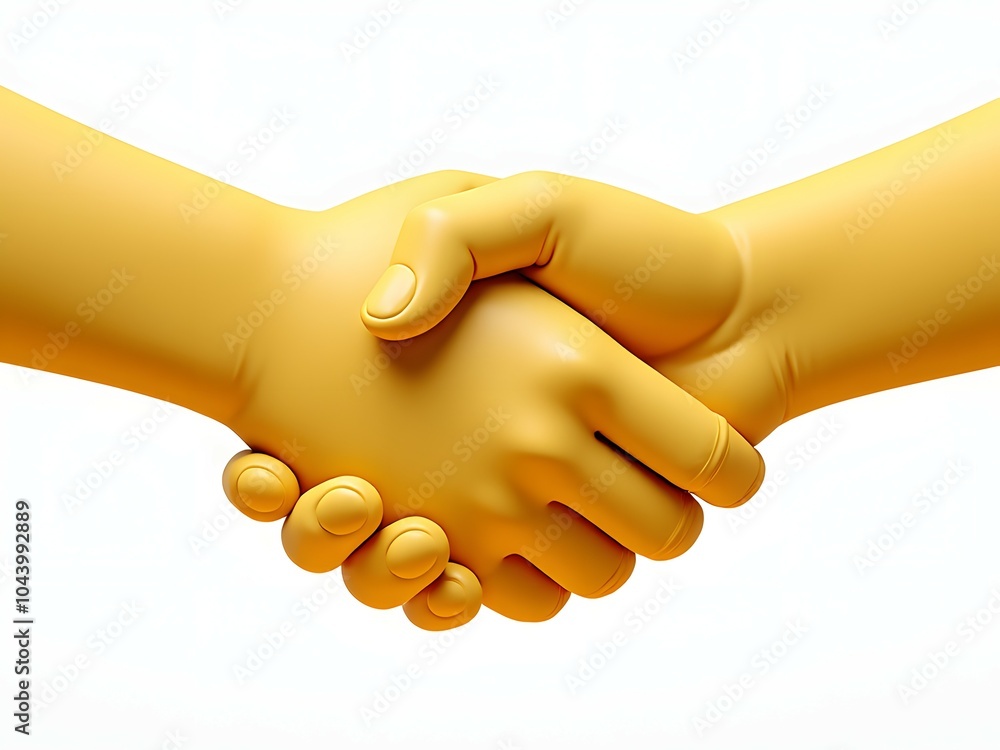 Wall mural 3d handshake emoji for partnership concept and business agreements