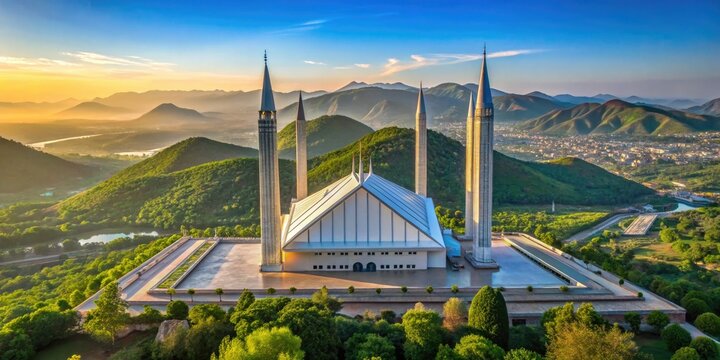 Majestic Shah Faisal Mosque:  of Islamic Architecture in Islamabad's Margalla Hills