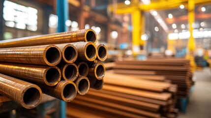 Stacks of industrial pipes are grouped meticulously in a sprawling warehouse, underscoring the scale and organization necessary to manage large inventories of materials.