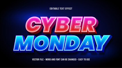 Cyber monday text effect, editable bright light theme text style effect