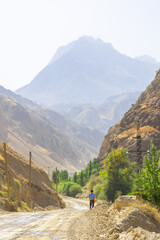 Dirty road in the Fann Mountains,  Tajikistan