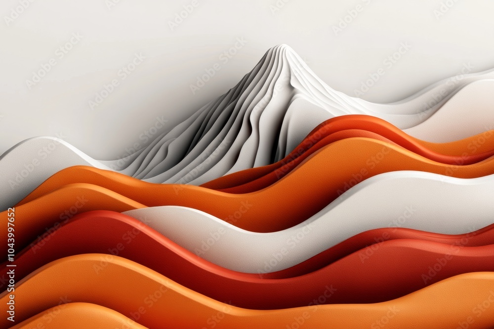 Poster abstract minimalist depiction of table mountain, using smooth lines and soft colors to symbolize the
