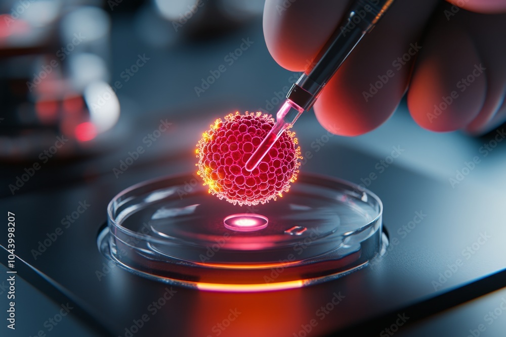 Poster Advanced, high-tech analysis of platelet activation, with futuristic graphics and glowing holograms showing the process in a cutting-edge lab environment