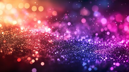 Fototapeta premium Pink blue glitter abstract texture background vibrant light bokeh effect wallpaper
