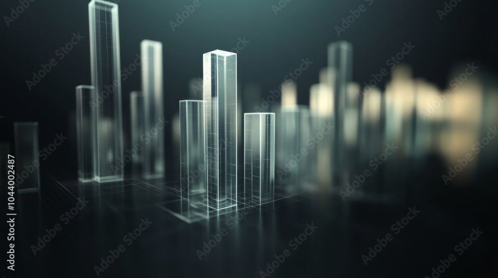 Aufkleber abstract glass structures in dark background