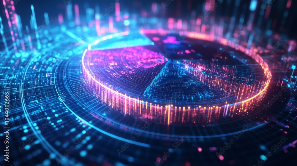 Aufkleber futuristic data visualization with bright colors