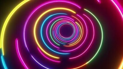 Radiating Neon Light Burst, futuristic flashes, Motion lights,  Colorful Streaks on Dark Background
