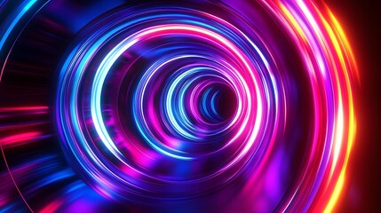 Obraz premium Radiating Neon Light Burst, futuristic flashes, Motion lights, Colorful Streaks on Dark Background