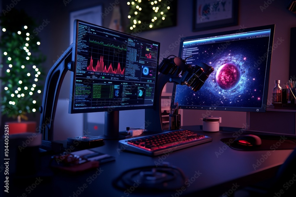 Poster hyper-realistic lab scene, with detailed equipment, charts, and scientific data capturing the proces