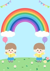 유치원 어린이집 환영합니다 가정통신문 어린이 배경 일러스트