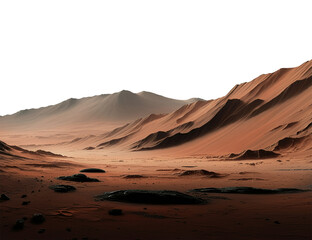 Fototapeta premium Mars Lanscape, Red Dirt Planet, Isolated Transparent png, Outer Space Graphic Resource 
