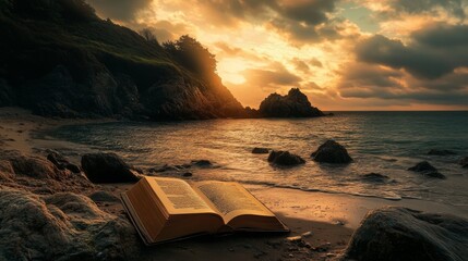 Creative book image of Beautiful sunrise landscape image of Church Ope Cove in Dorest England --ar 16:9 --v 6.1 Job ID: 4077882c-d9e2-44b4-aa5f-530678fba293