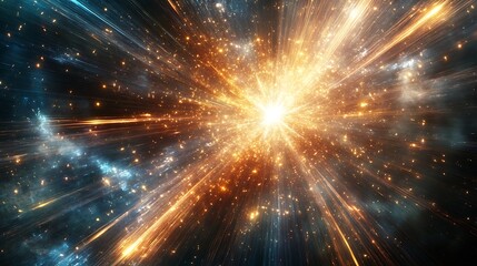 Fototapeta premium Radiating Neon Light Burst, futuristic flashes, Motion lights, Colorful Streaks on Dark Background