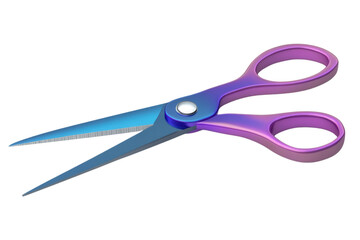Colorful scissors with a sharp blade, perfect for arts and crafts, isolated on transparent or white background
