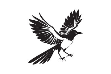 Obraz premium Mockingbird silhouette vector illustration, Mockingbird silhouette vector