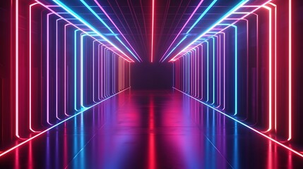 Fototapeta premium Radiating Neon Light Burst, futuristic flashes, Motion lights, Colorful Streaks on Dark Background