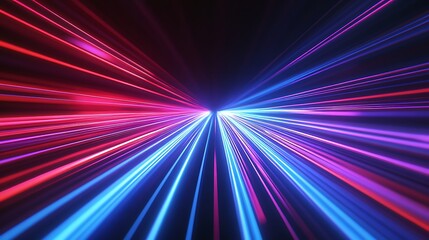 Radiating Neon Light Burst, futuristic flashes, Motion lights,  Colorful Streaks on Dark Background