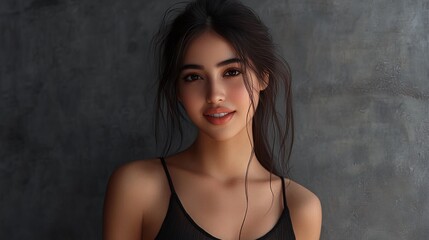 Portrait of a Beautiful Young Woman with Soft Lighting