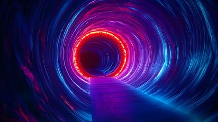 Radiating Neon Light Burst, futuristic flashes, Motion lights,  Colorful Streaks on Dark Background