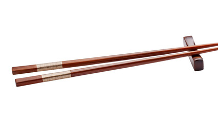 Polished Wooden Chopsticks with Elegant Finish, Isolated on Transparent Background for Kitchenware Product Photography
