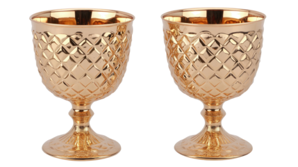 Elegant Gold Cups Featuring a Charming Quilted Design for Any Occasion Generative AI