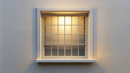 Fototapeta premium Modern Window with Grid Pattern Against Warm Creamy White Background