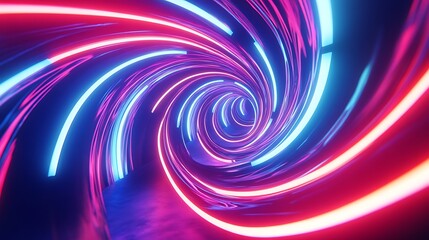 Fototapeta premium Radiating Neon Light Burst, futuristic flashes, Motion lights, Colorful Streaks on Dark Background