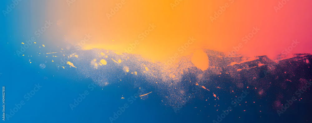 Poster dark blue design and orange gradient abstract background design banner with blur design