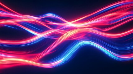 Radiating Neon Light Burst, futuristic flashes, Motion lights,  Colorful Streaks on Dark Background