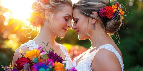 lesbian wedding with two beautiful brides