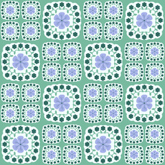 Folk art style quilt repeating pattern