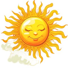 Vibrant sun clipart illuminating the sky with golden rays