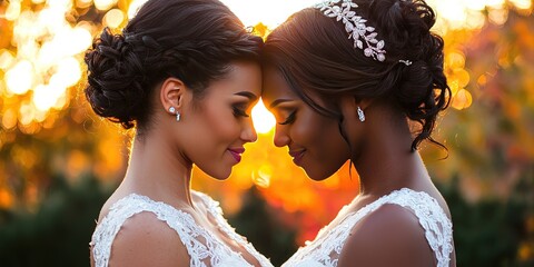 biracial gay wedding concept - lgbtqia and dei marriage concept