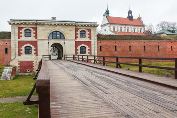 Fortification walls of the Old town in Zamosc, Poland. Zamosc is an example of a Renaissance town...