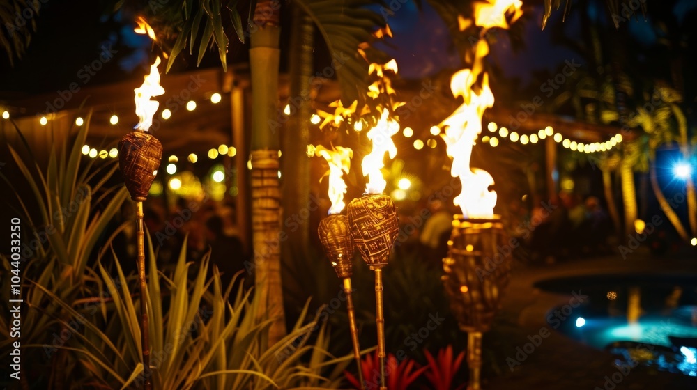 Aufkleber the flames of several tiki torches flicker in the background adding to the cozy and intimate atmosph