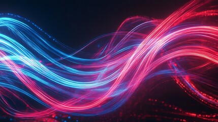 Fototapeta premium Radiating Neon Light Burst, futuristic flashes, Motion lights, Colorful Streaks on Dark Background