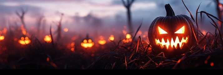 All Hallow's Day concept with scary pumpkin character