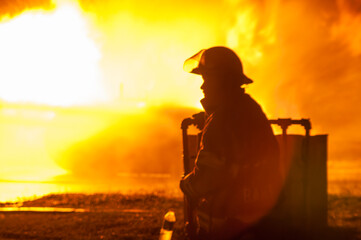 Fire College trainees attack a blaze