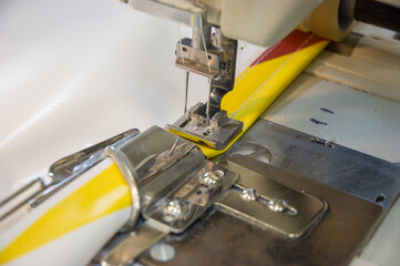 Industrail sewing macine needles at work