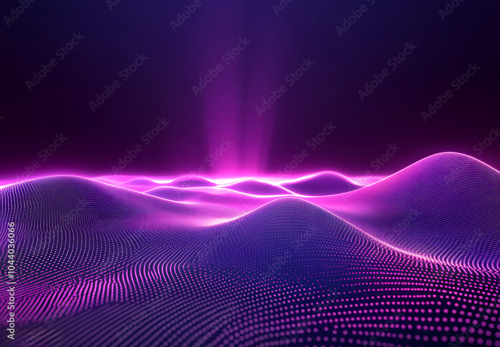 Poster the abstract background design has a wavy, glowing light violet gradient blurred hills design. vecto