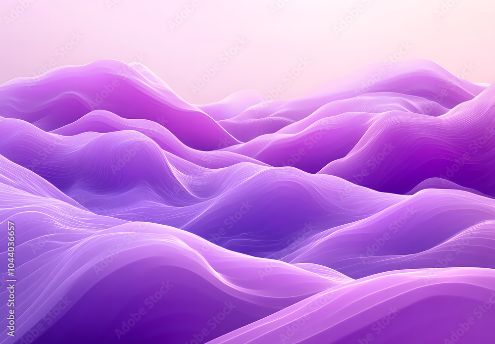 Poster the abstract background design has a wavy, glowing light violet gradient blurred hills design. vecto