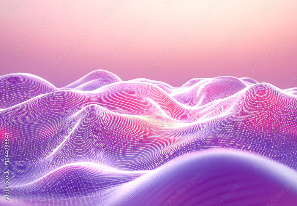 Aufkleber the abstract background design has a wavy, glowing light violet gradient blurred hills design. vecto